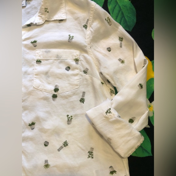 Old Navy the Classic Shirt Succulent Pattern Button Down Shirt - Picture 4 of 12